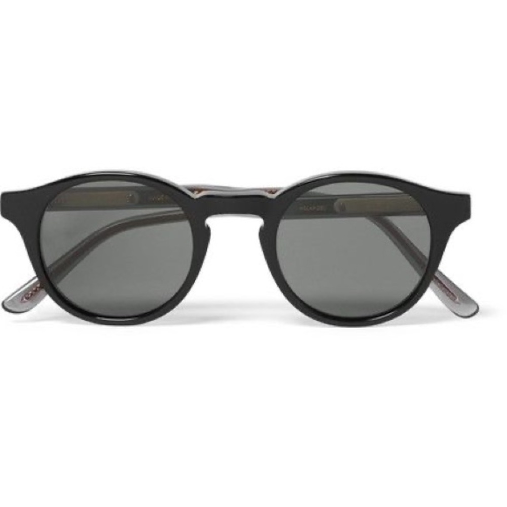 Bottega Veneta Round-Framed Acetate Black Sunglasses - Picture 1 of 10